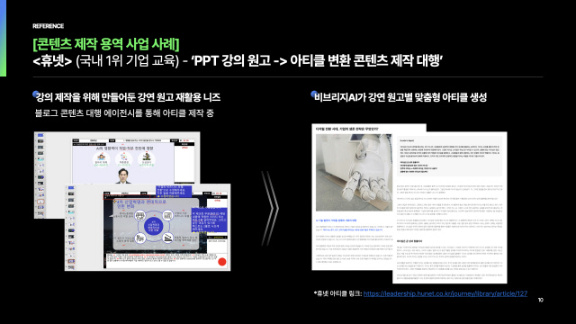 비브리지 AI 솔루션 이미지. 비브리지 제공